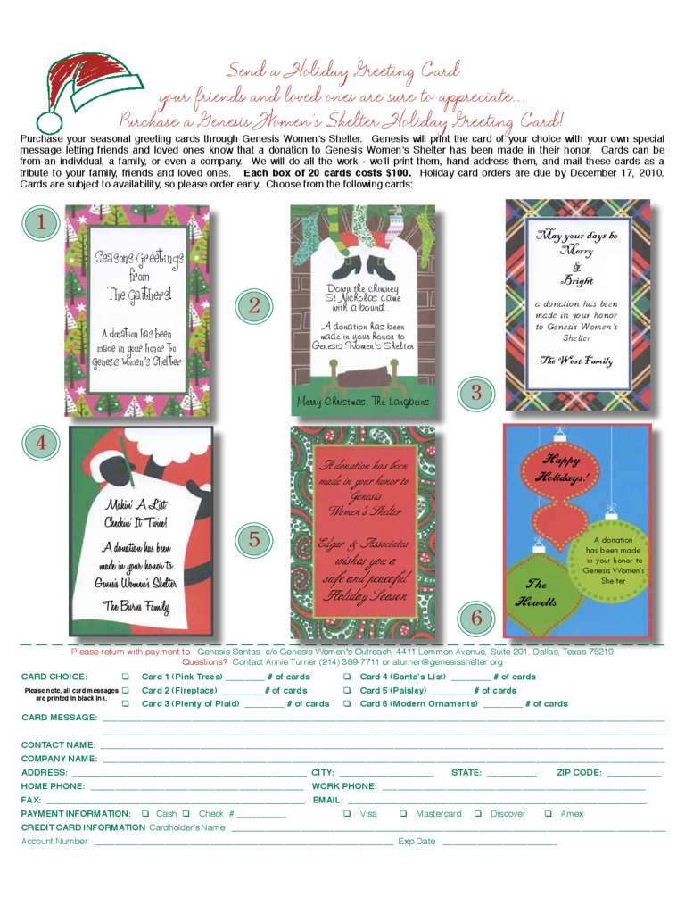 Holiday Greeting Card Message Template