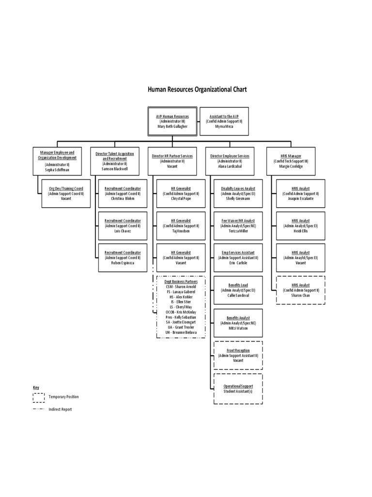 Human Resources Organizational Chart Sample