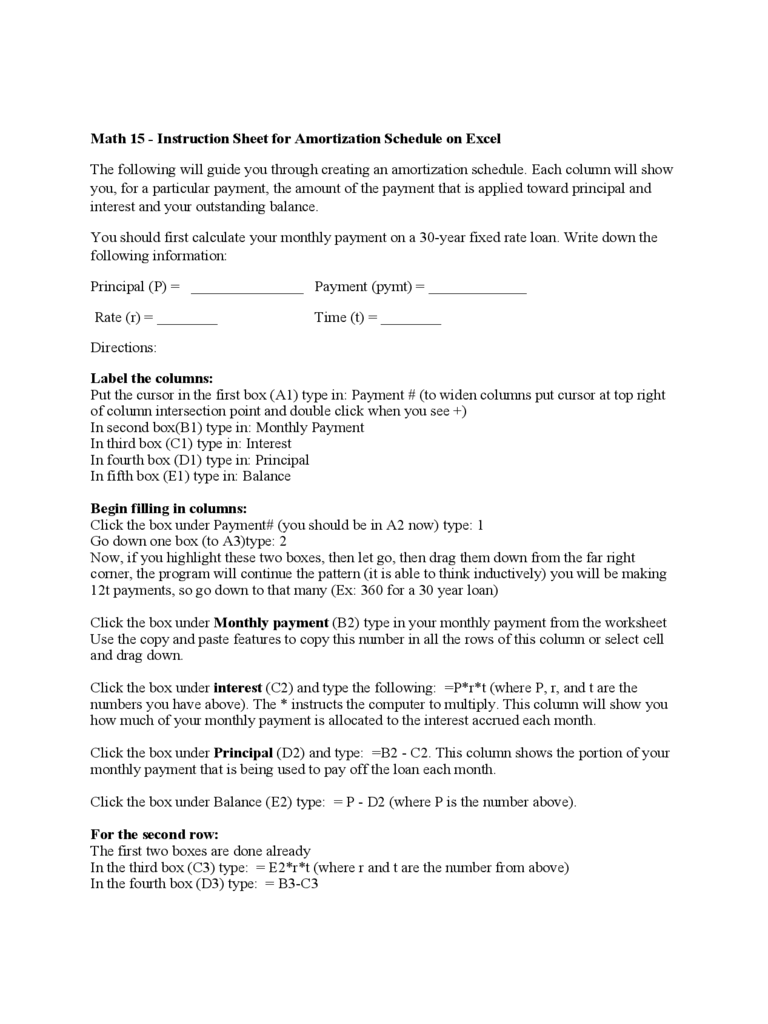 My Amortization Chart Display Printable Amortization Schedule