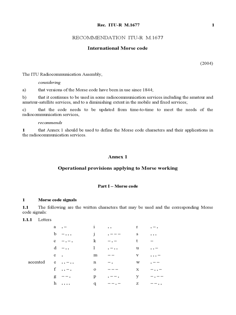 International Morse Code Sample