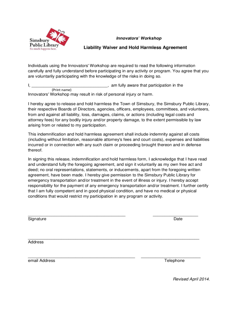 Liability Waiver and Hold Harmless Agreement