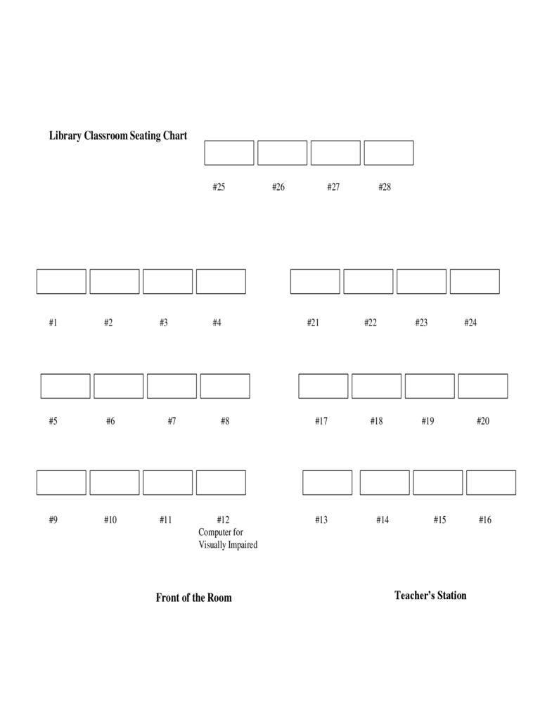 Library Classroom Seating Chart Template