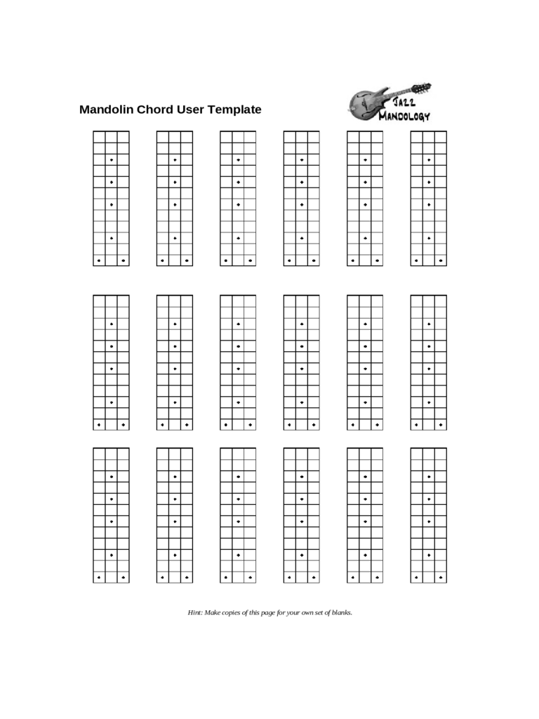 Mandolin Chord User Template Chart