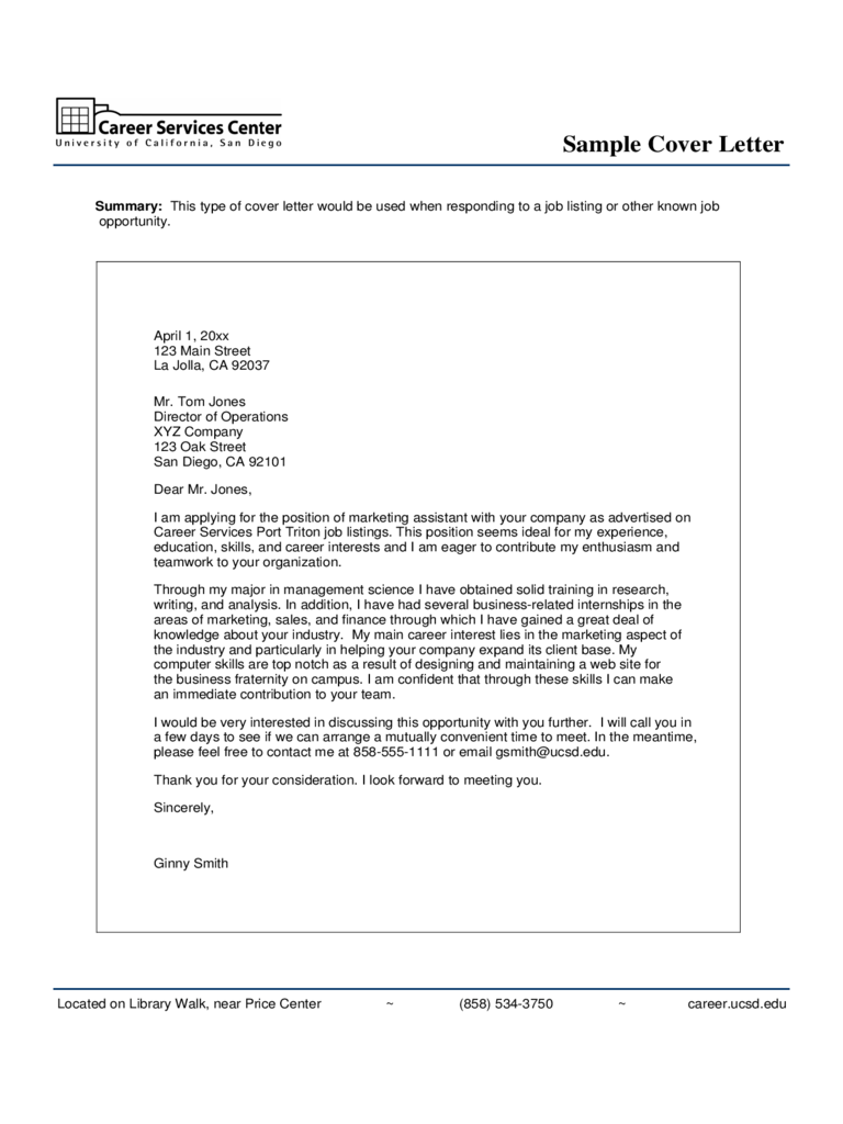 marketing assistant cover letter sample