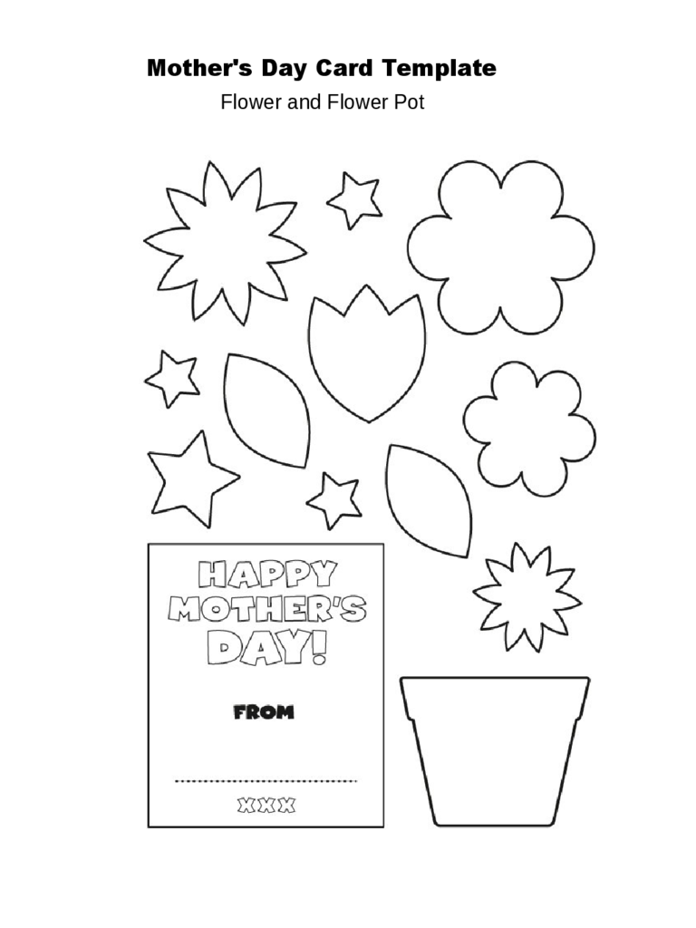 Mother's Day Flower Pot Card Template