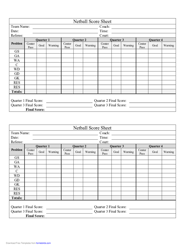 2019 Score Sheet Fillable Printable PDF Forms Handypdf