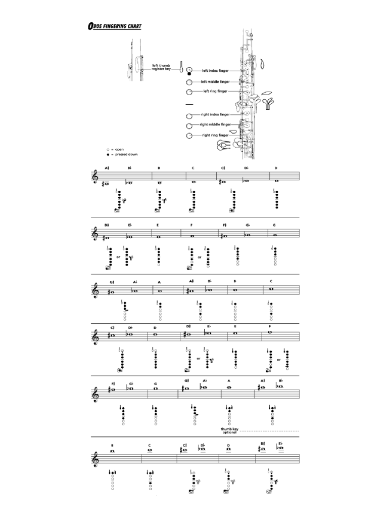 Oboe Fingering Chart Sample
