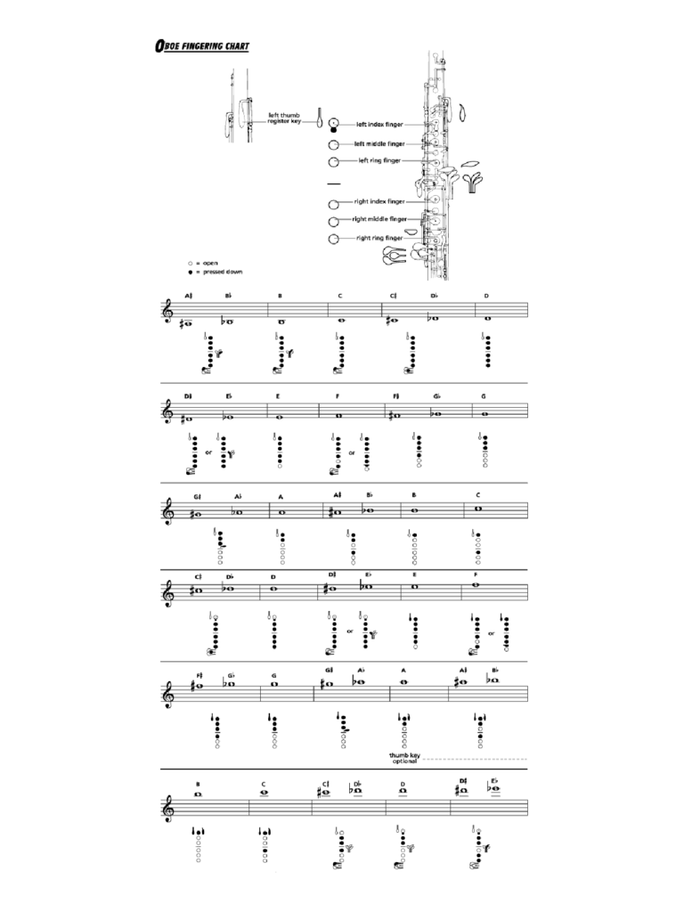 2024 Oboe Fingering Chart Template Fillable Printable PDF Forms Handypdf