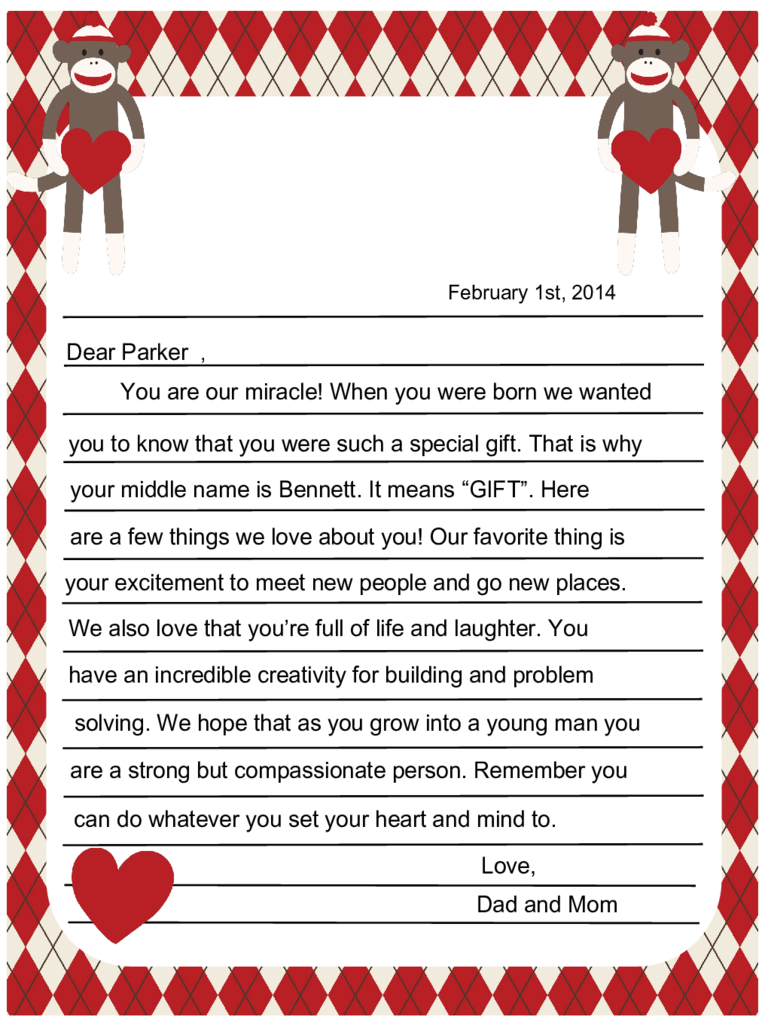Parent Valentines Letter