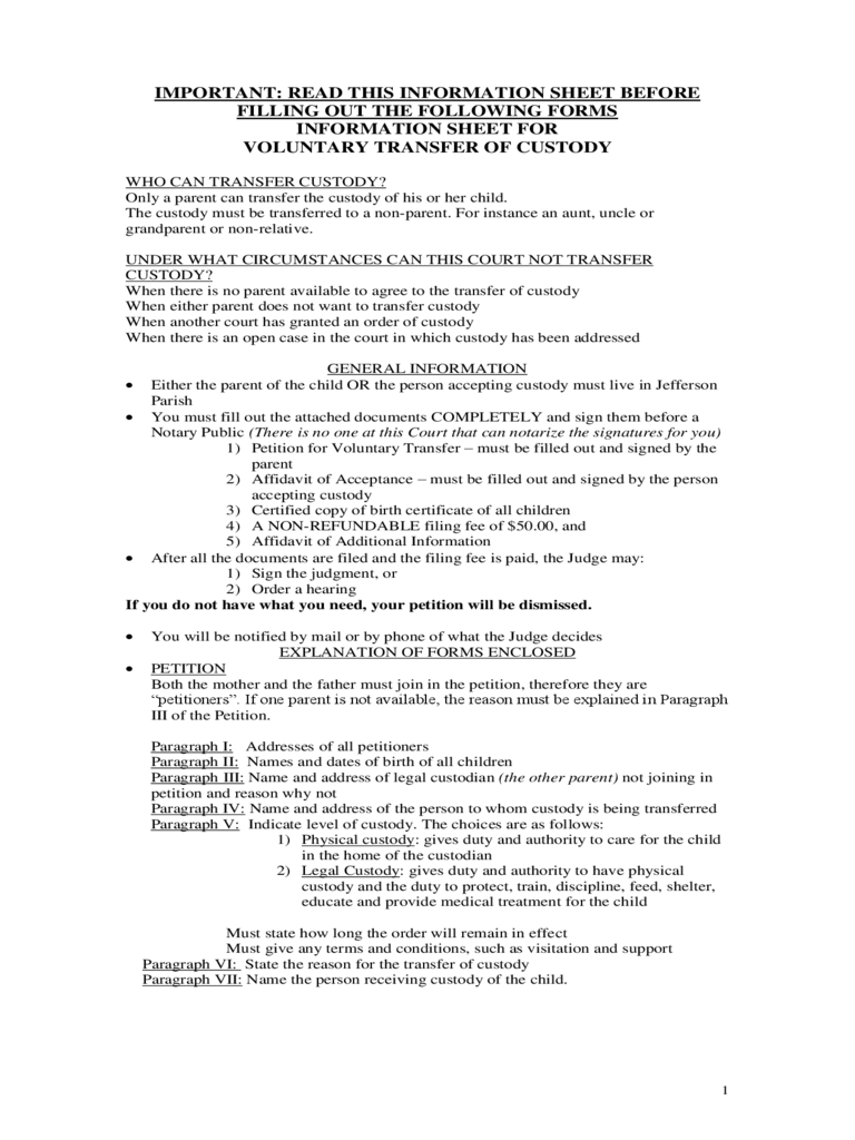 2023 Child Custody Form Fillable Printable PDF Forms Handypdf
