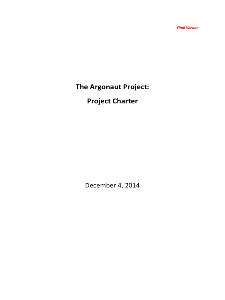 Project Charter Template - Harvard University