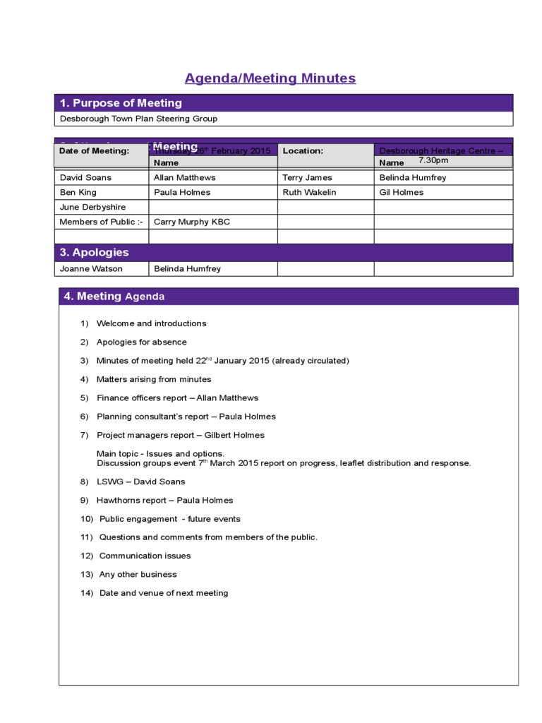 Project Meeting Minutes Template sample - Edit, Fill, Sign Online Regarding Project Meeting Minutes Template Word