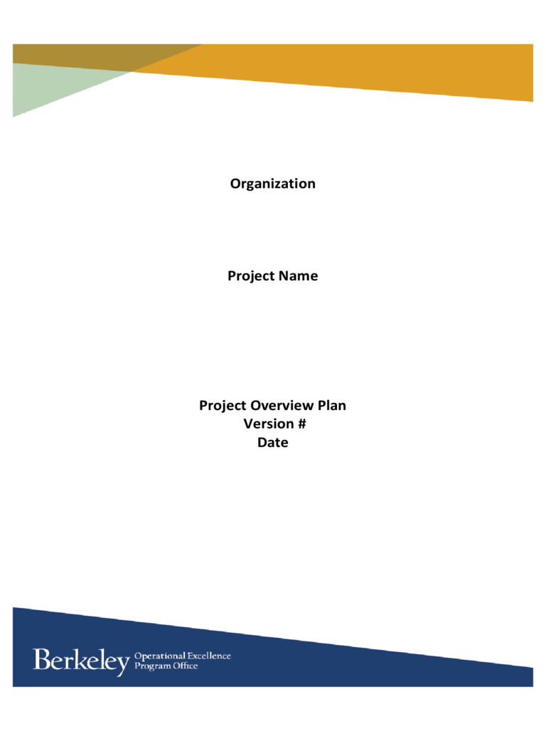 Project Overview Plan - University of California, Berkeley