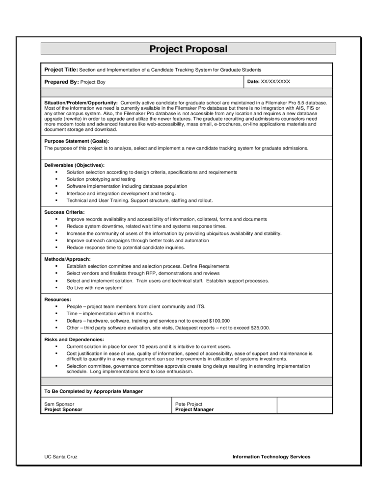 2023 Project Proposal Template Fillable Printable PDF Forms Handypdf