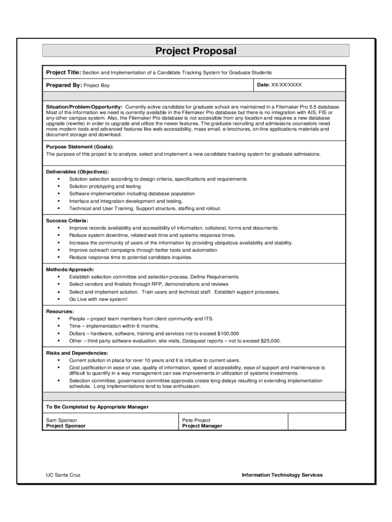 2024 Project Proposal Template Fillable, Printable PDF & Forms Handypdf