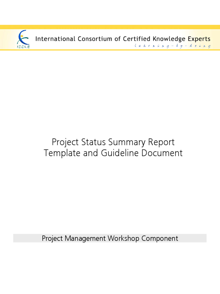Project Status Summary Report Template and Guideline Document