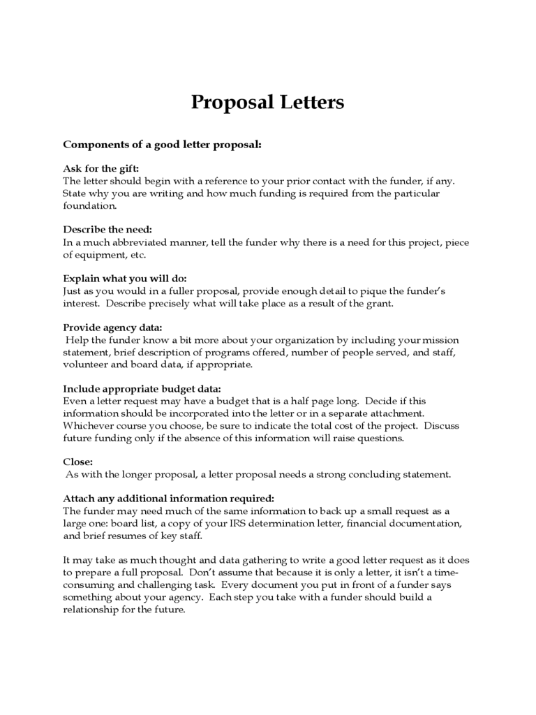 Proposal Letters