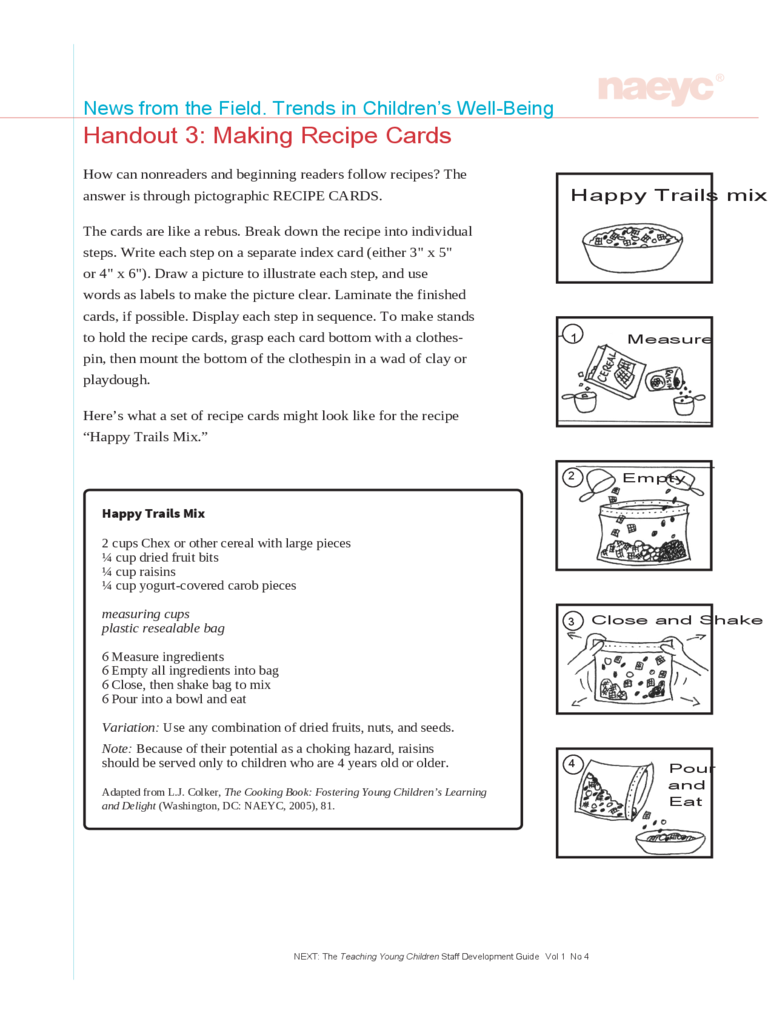 Recipe Card Making Guidelines