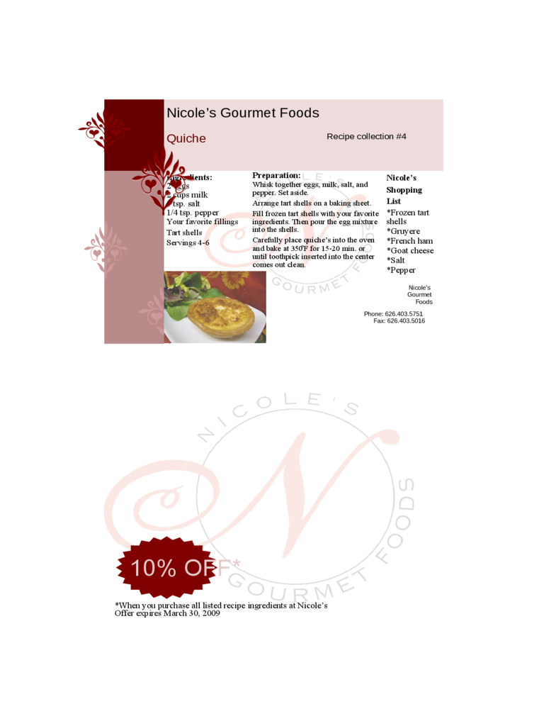 Restaurant Recipe Card Template