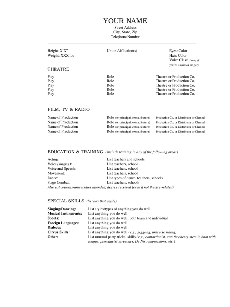 2019 Resume Template Fillable Printable Pdf Forms Handypdf
