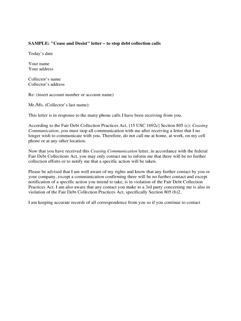2023 Cease And Desist Template Fillable Printable PDF Forms Handypdf