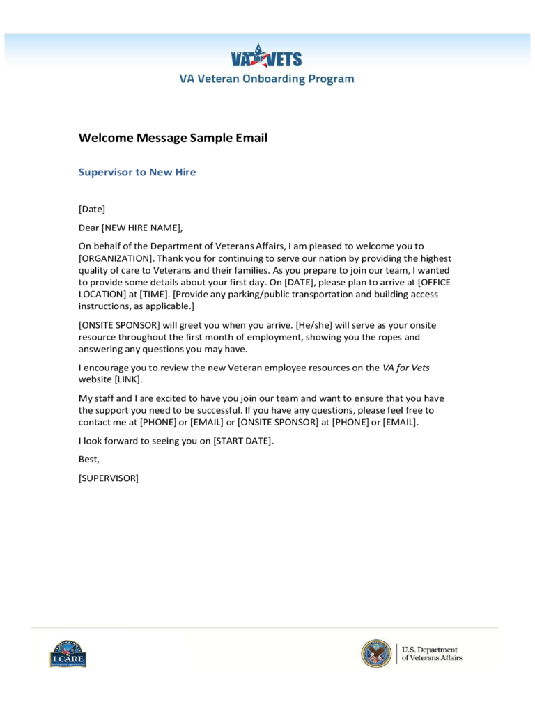 Sample Email Welcome Message