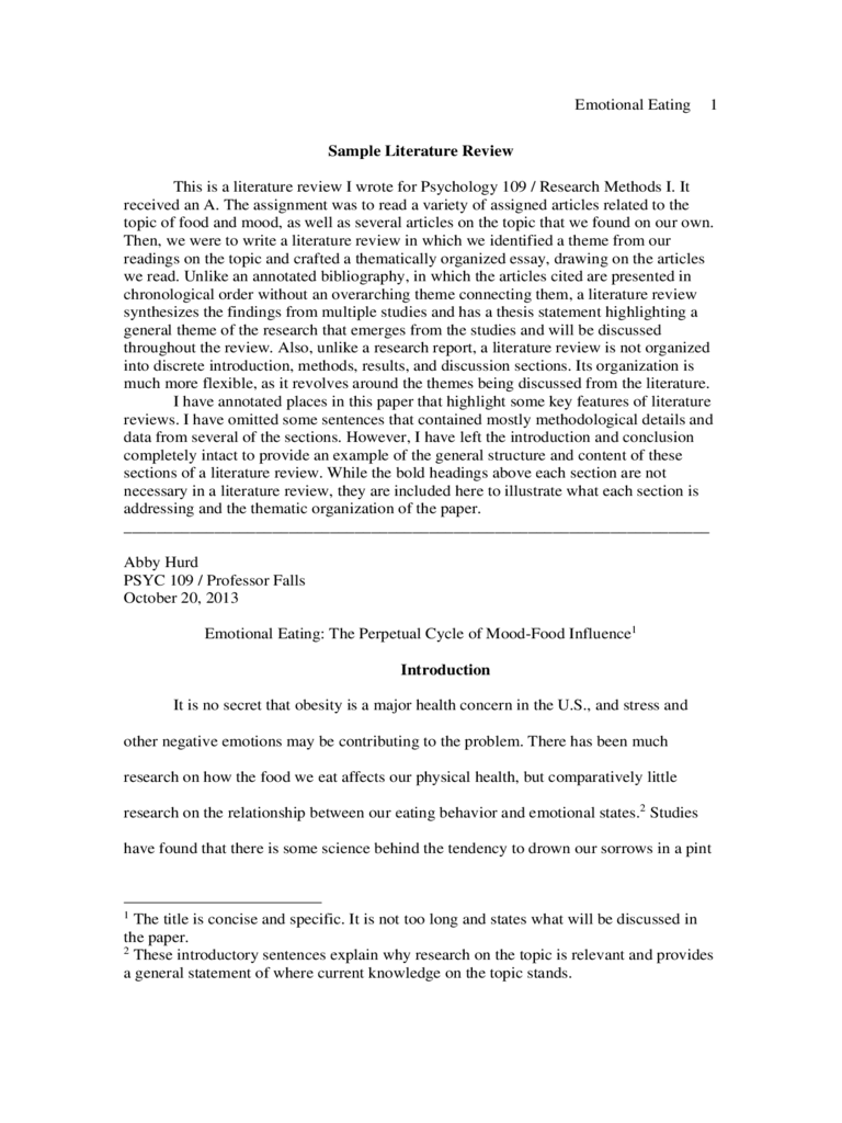 Sample Literature Review - Edit, Fill, Sign Online  Handypdf