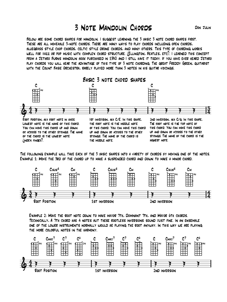 Sample Mandolin Chords