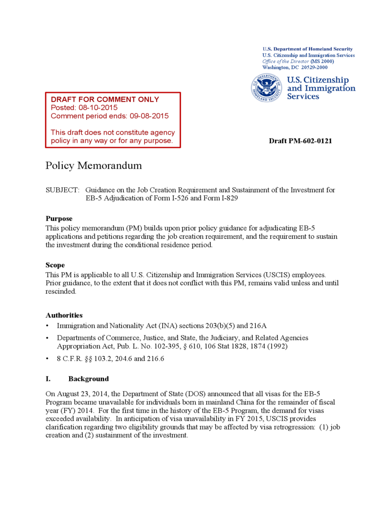 Sample Policy Memorandum - USCIS