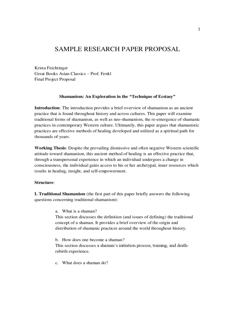 content of business research proposal