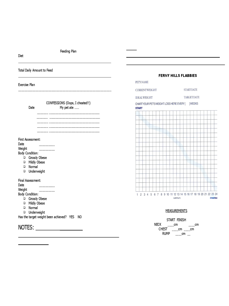 Sample Weight Loss Chart