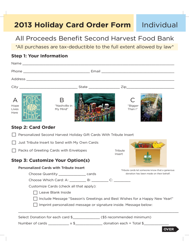 Second Harvest Holiday Card Template