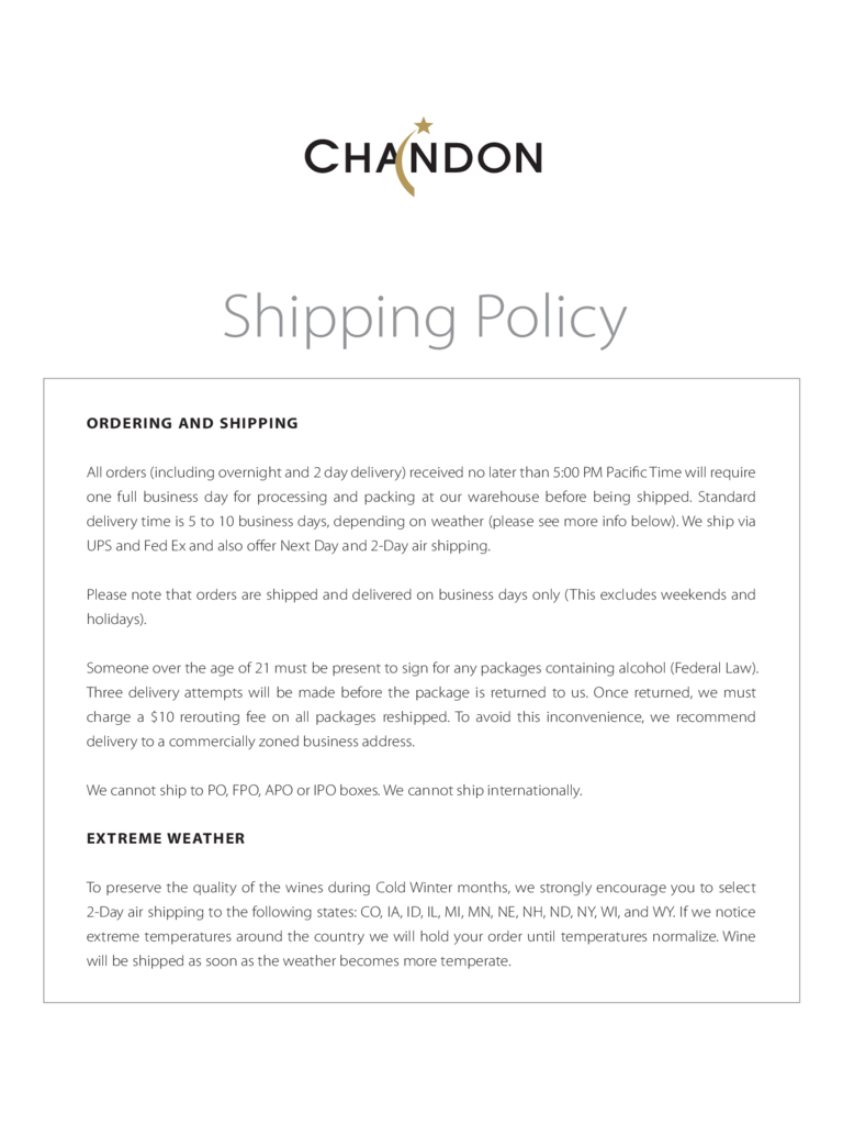 2024 Shipping Policy Template Fillable Printable PDF Forms Handypdf