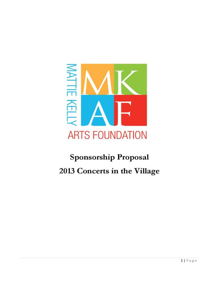 Sponsorship Proposal of Concerts in the Village