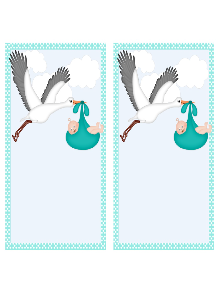 Stork Poem Baby Shower Invitation