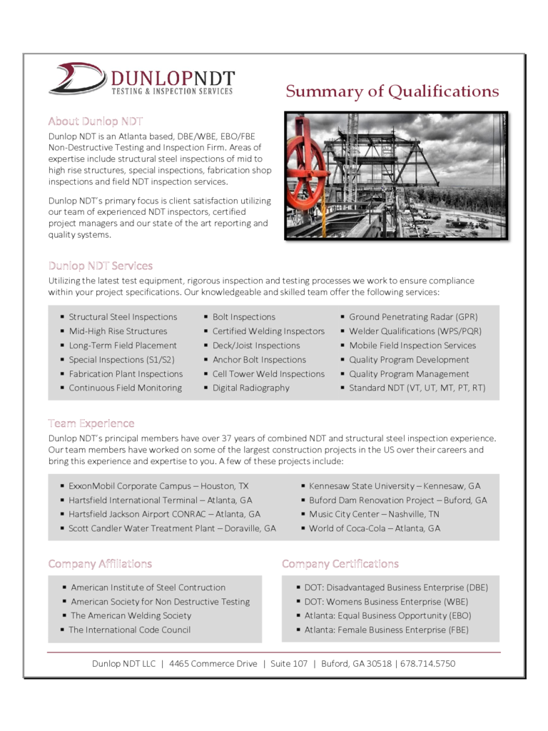 Summary of Qualifications Sample Format