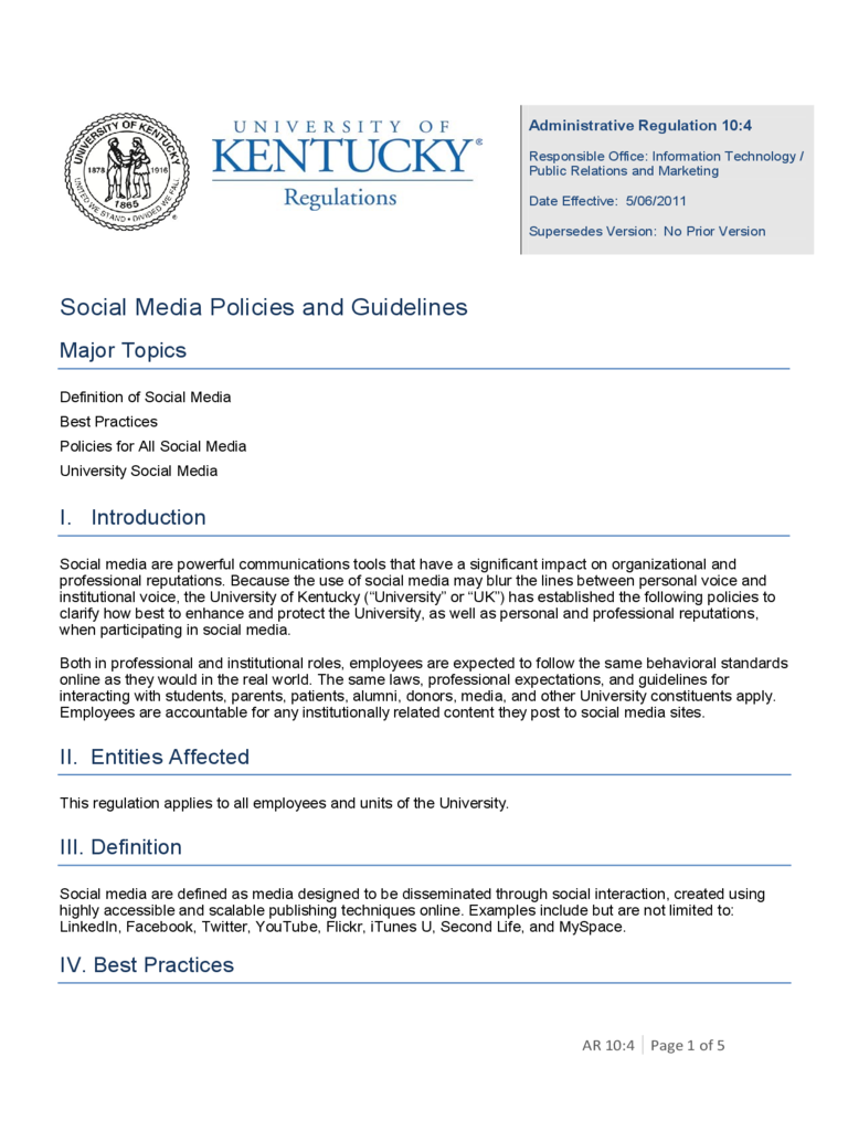 UK Social Media Policies and Guidelines