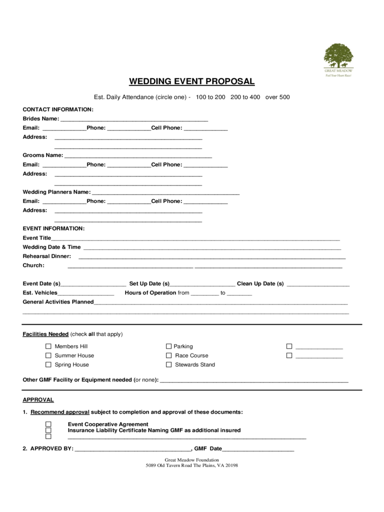 Wedding Event Proposal Template