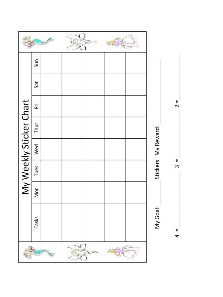 Weekly Sticker Chart Printable 9404