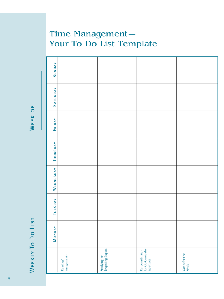 Weekly To Do Template