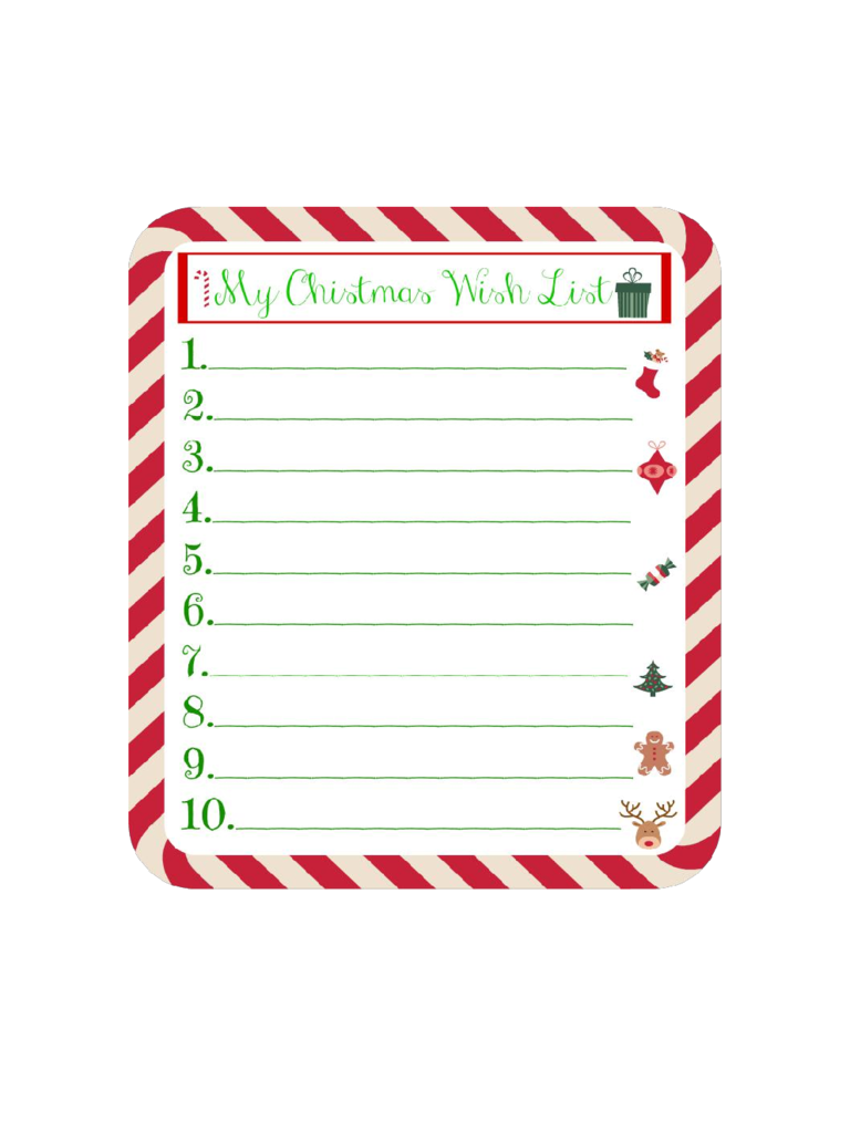 2023 Christmas Wish List Template Fillable Printable PDF Forms 