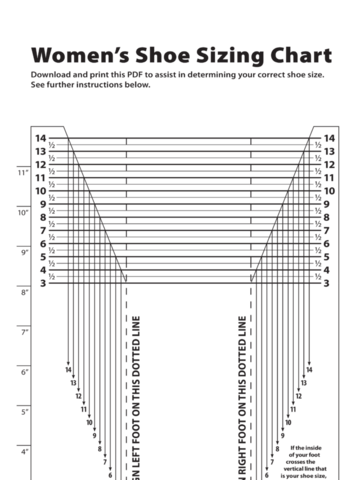 Women's Shoe Sizing Chart - Edit, Fill, Sign Online | Handypdf