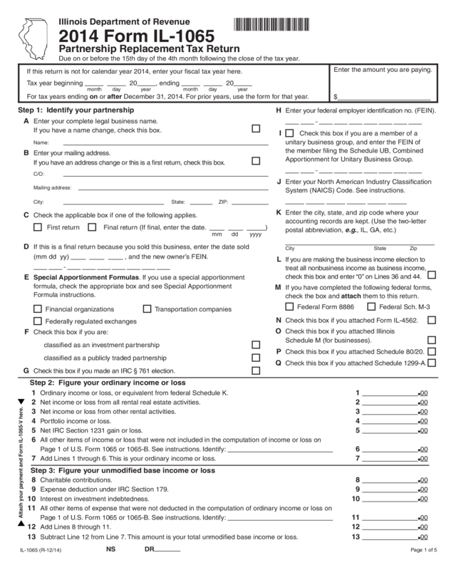 2014-form-il-1065-partnership-replacement-tax-return-edit-fill