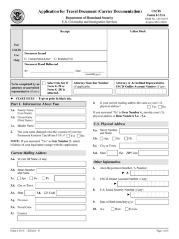 Application For Travel Document (Carrier Evidence) - Edit, Fill, Sign ...