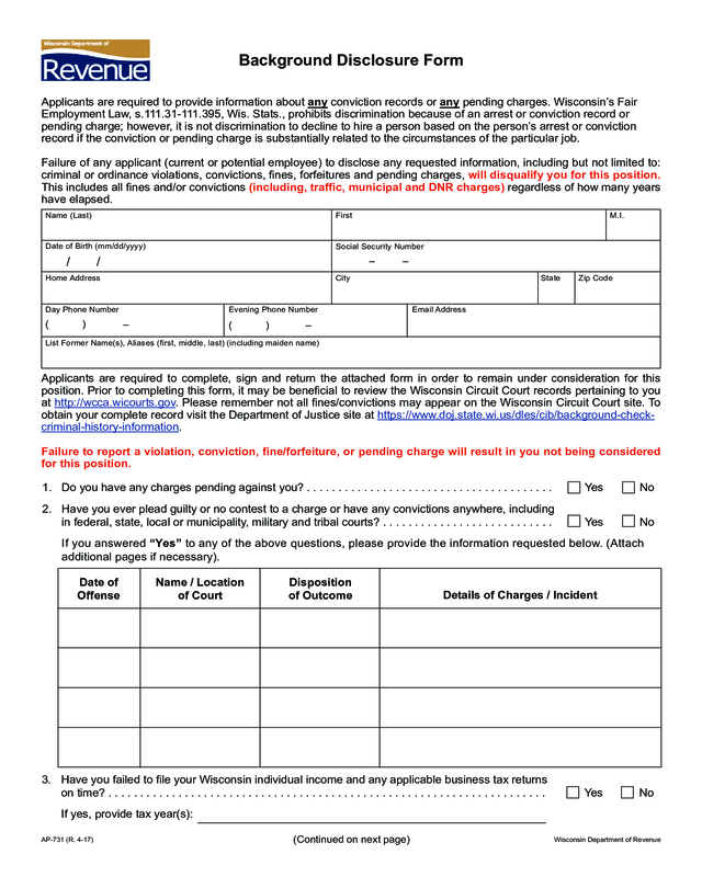 April 2017 Ap-731 Background Disclosure Form Fill-In