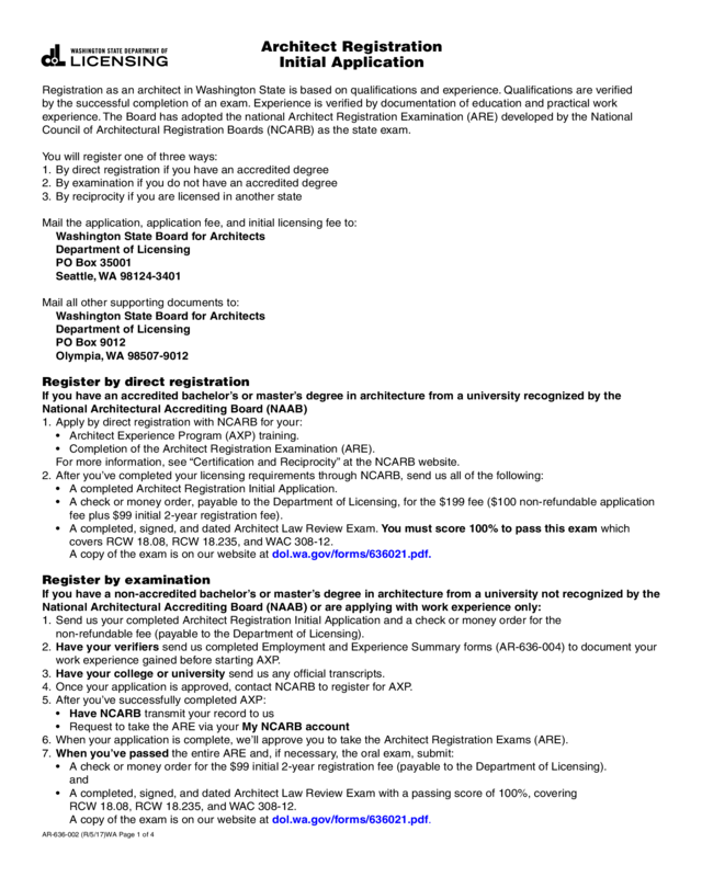 Architect Registration Initial Application