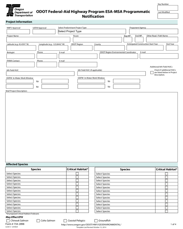 Fhwa Notification Form