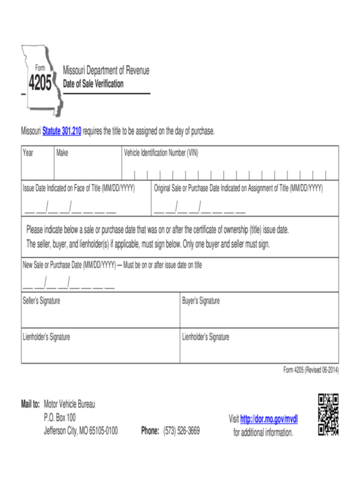 Form 4205 - Date Of Sale Verification - Edit, Fill, Sign Online | Handypdf