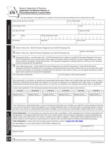 Form 570 - Missouri Department Of Revenue - Edit, Fill, Sign Online ...