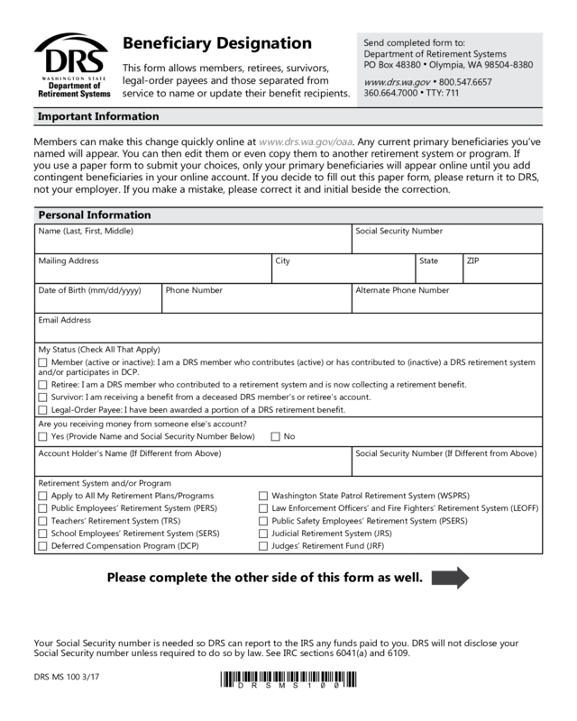 Form Beneficiary Designation Form